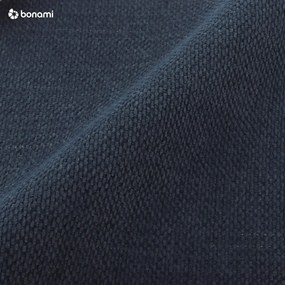 Ciemnoniebieskie tapicerowane łóżko dwuosobowe ze schowkiem i stelażem 200x200 cm Kelp – Micadoni Home