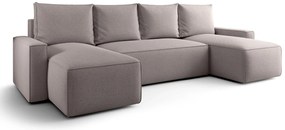 Szary narożnik w kształcie U z funkcją spania N4-L59