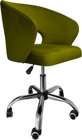 Fotel obrotowy AURA tkanina Welur krzesło biurowe : Kolor Stelaża - Chrom, Kolor tkaniny - VELVET - BL75, Typ siedziska - Siedzisko obrotowe 360°, Typ tkaniny - Velvet