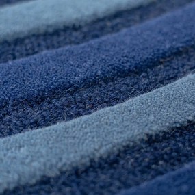 Ciemnoniebieski wełniany dywan tkany ręcznie 200x290 cm Conway Retro – Flair Rugs