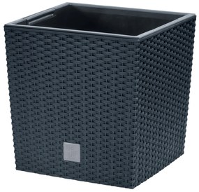 Donica ogrodowa z wkładem Rato Low 17 x 17 x 17 cm antracyt PROSPERPLAST