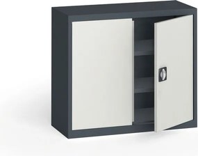 Szafa metalowa, 800 x 950 x 400 mm, 2 półki, grafitowy / szary