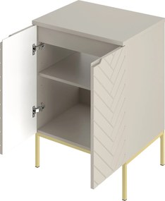 Szafka pod umywalkę nablatową Aspen 09, cashmere/złoty, 60 cm - zestaw 1