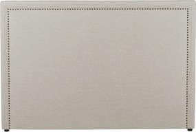 Zagłówek łóżka z wykończeniem ćwiekowanym  150 cm - Tkanina imitująca len - Beżowy - ALVISE