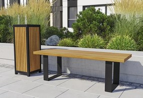 Ławka miejska bez oparcia 150cm palisander - Austis 2X