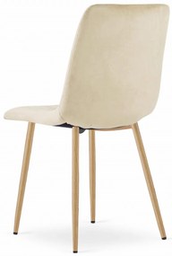 Zestaw jadalniany 1 + 4, biały stół jadalny ADRIA 120x80 cm + kremowe aksamitne krzesło LAVA