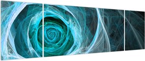 Obraz - Abstrakcyjny różowy niebieski z czarnym tłem (170x50 cm)