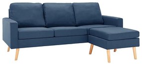 3-osobowa niebieska sofa z podnóżkiem - Muria 4Q