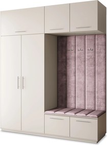 Masseno Garderoba REMA 200/240/60 cm Nowoczesna Szafa do Przedpokoju Kaszmir, MONOLITH 62 (Wrzosowy)