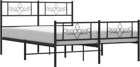 Czarne metalowe łóżko małżeńskie 160x200cm - Radina