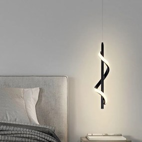 Lampa spiralna LED wisząca sufitowa AT49-1SL-Czarna