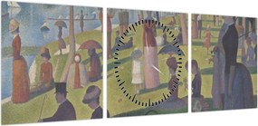 Obraz - Georges Seurat, A Sunday on La Grande Jatte, reprodukcje (z zegarem) (90x30 cm)