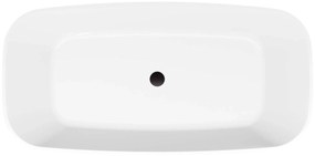 Wanna wolnostojąca NAVI owalna biała z konglomeratu 150 x 70 cm bez przelewu cienki rant | Różne kolory korków : Kolor korka - Chrom