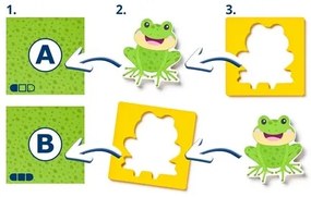 Woody Puzzle ze zwierzętami, kształty-kolory