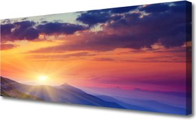 Obraz canvas Promienie Słońca nad Szczytami