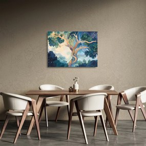 Obraz na szkle – Kosmiczne drzewo (70x50 cm)