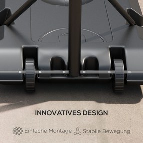 SPORTNOW Kosz do koszykówki na kółkach, wolnostojący, z siatką, duża podstawa, 179-209 cm, Tworzywo sztuczne, Stal