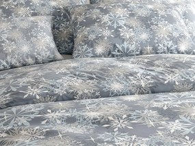 PrzytulneMieszkanie.pl PrzytulneMieszkanie.pl Pościel flanelowa z mikrofibry SNOWFLAKE niebiesko-szara Rozmiar pościeli: 70 x 90 cm | 140 x 220 cm
