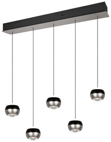 Czarna/w kolorze srebra lampa wisząca LED Orbit – Trio Select