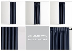 Ciemnoniebieska zaciemniająca zasłona termiczna 140x245 cm Pleat – Restilo