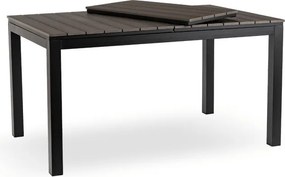 Stół Ogrodowy Prostokątny ARGOS 140-180 cm Rozkładany Ciemnoszary Dąb/Czarny