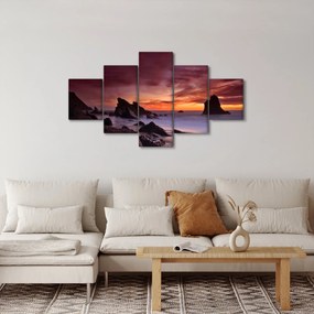 Obraz zachodu słońca na wybrzeżu (125x70 cm)