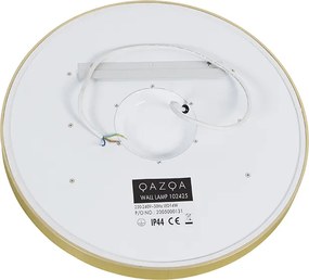 Złote lustro łazienkowe 50 cm z LED, 3-stopniowy ściemniacz dotykowy, okrągłe - Miral