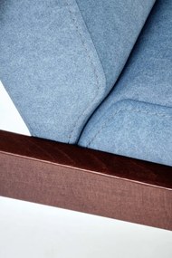 Sofa MILANO 2S niebieska/orzech dwuosobowa HALMAR