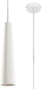 Biała lampa wisząca z ceramicznym kloszem ø 8 cm Alverna – Sollux