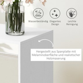 HOMCOM Szafa Garderoba, 60 cm x 40 cm x 127 cm, 1 Drążek na Ubrania, 2 Półki, Biały