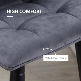 HOMCOM Hokery barowe 2 szt z podnóżkiem Retro design Stabilne i komfortowe Szary | Aosom PL