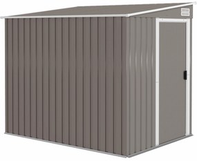 Outsunny Metalowy domek narzędziowy 2,81m² 154x206,5x181 cm szopa narzędziowa z dachem jednospadowym, z fundamentem