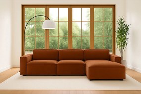 Narożnik w kształcie L Cursal, tkanina Salvador, Brązowy, Prawy