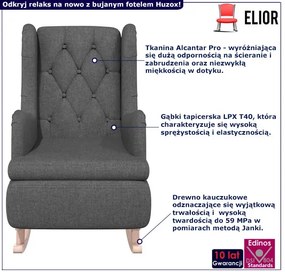 Ciemnoszary bujany fotel dla seniora S4-W17