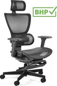 Ergonomiczny fotel biurowy Zenit z wysuwanym podnóżkiem, zgodny z normą BHP