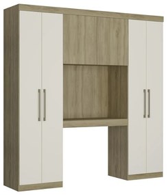 Zabudowa ANTERO - 6 par drzwiczek - Szafki i schowki - Dł.200 cm - dąb i kość słoniowa