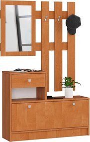Zestaw mebli z szafką na buty AKORD Olcha 90 cm 1 drzwi 1 szuflada kolor Olcha mat 2 półki 90x25x170 cm