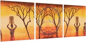 Obraz - Afrykańska sawanna (z zegarem) (90x30 cm)