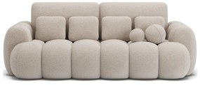 Beżowa rozkładana sofa z materiału bouclé 256 cm Cotonn – ELTAP
