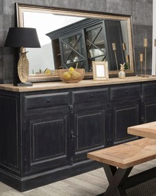 Komoda  240x48x94 old black &amp; natural