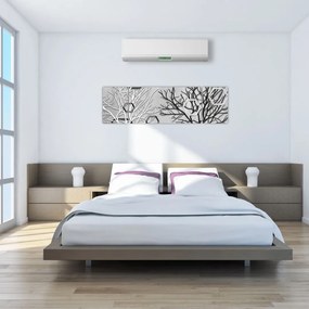Abstrakcyjny obraz z drzewami (170x50 cm)