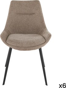 Zestaw 6 krzeseł z tkaniny w kolorze szaro-szarym, szerokość 62 cm - COLOMBE
