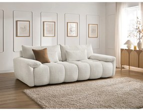 Biała sofa z tkaniny szenilowej 264 cm Ivane – Bobochic Paris