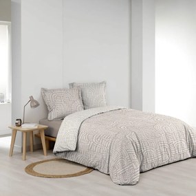 Biało-beżowa pościel dwuosobowa z perkalu bawełnianego 240x220 cm Eliot – douceur d'intérieur