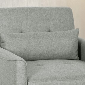 HOMCOM 3-w-1 Fotel z Funkcją Łóżka, Rozkładany Fotel Sofa z Regulowanym Oparciem, Szary | Aosom PL