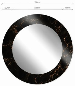 Lustro okrągłe MORENA BLACK MARBLE 70cm czarne BALTICA DESIGN