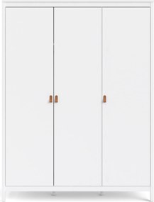 Trzydrzwiowa szafa ubraniowa na nóżkach Madrid 3D biały mat