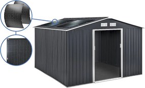 Metalowa szopa ogrodowa - "Vegas" - 12,98 m² z panelami słonecznymi - Szary
