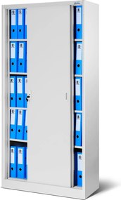 Przesuwna szafa biurowa Kuba 90x40x185 cm szara