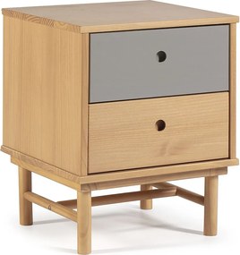 Stolik nocny Magnus z 2 szufladami, drewno lite